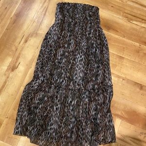 Floor Length Lane Bryant Strapless Lined Maxi Dress, 18/20 - animal print